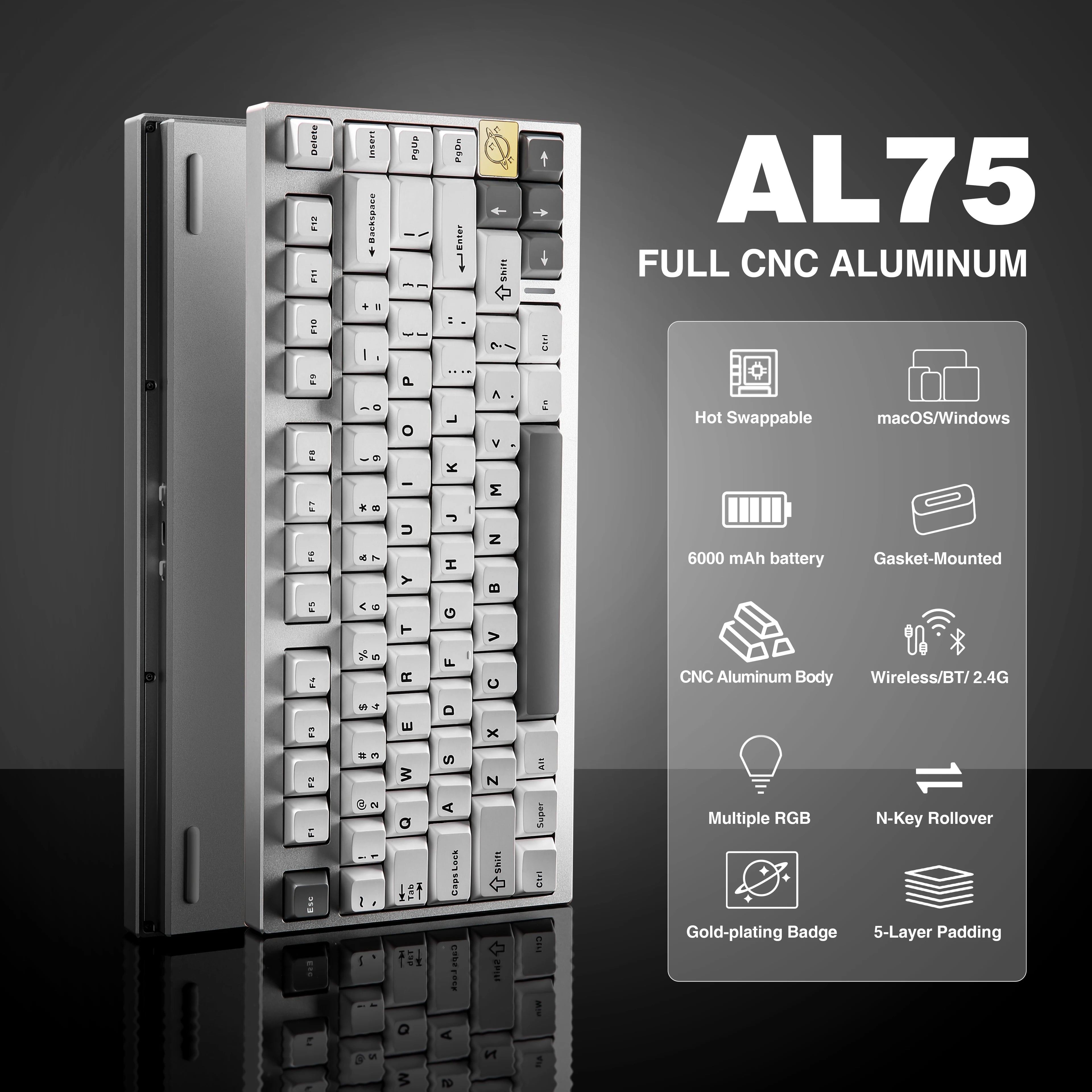YUNZII AL75 White Keyboard