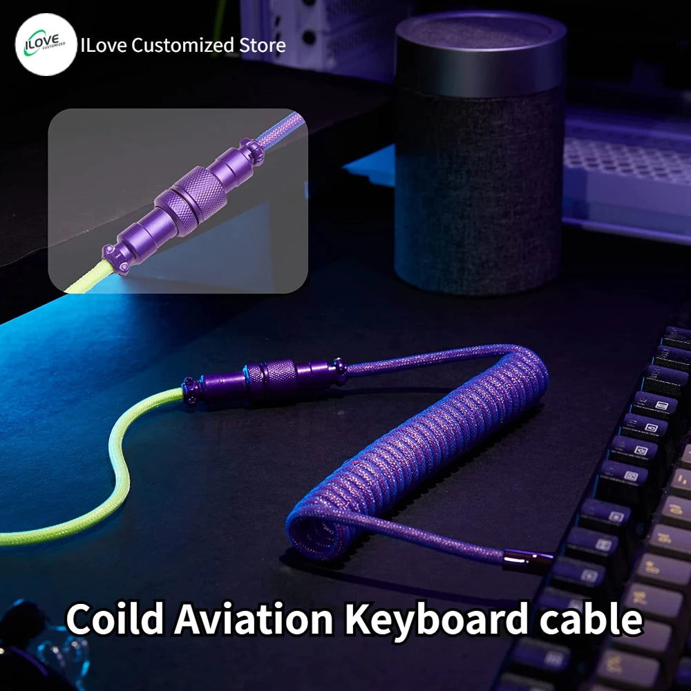 Coiled Keyboard Cable USB C