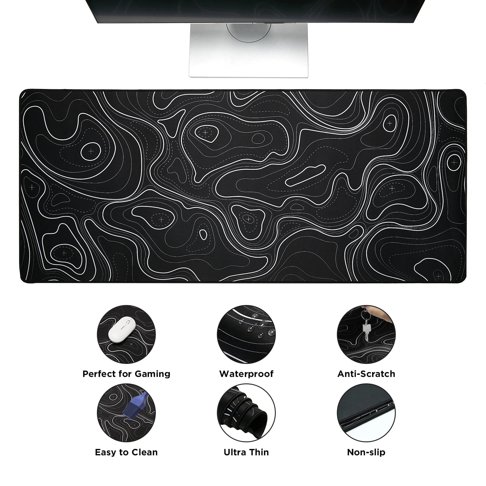 YUNZII Keynovo Black Topographic Mouse Pad