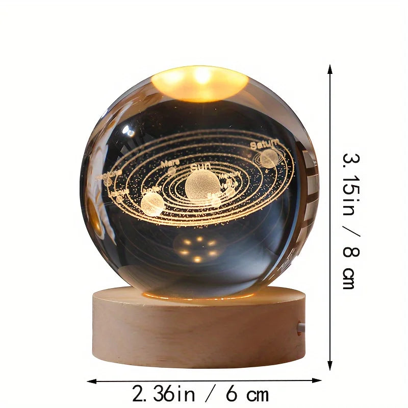 3D Crystal Ball Glass Planet