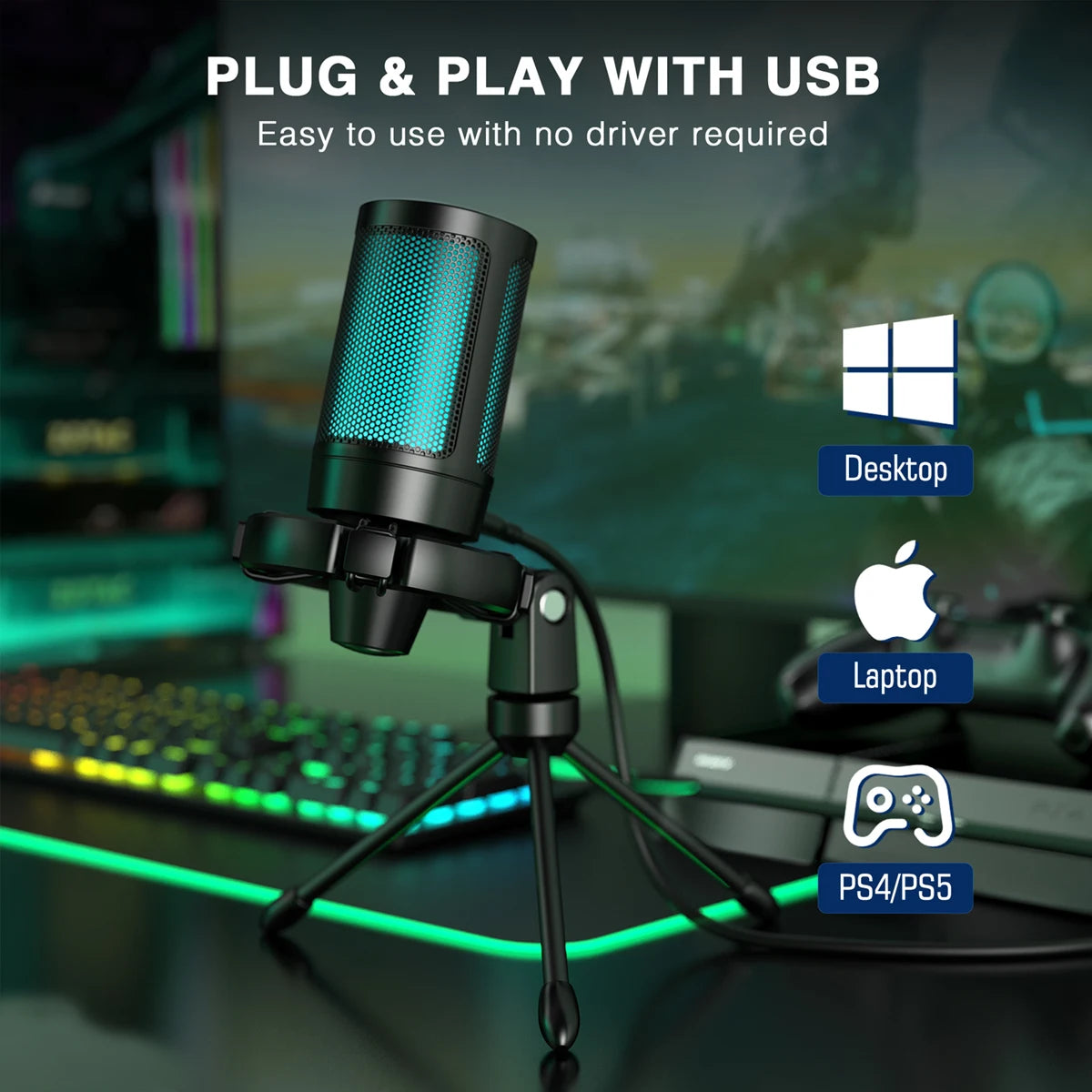 FIFINE Ampligame RGB USB Microphone