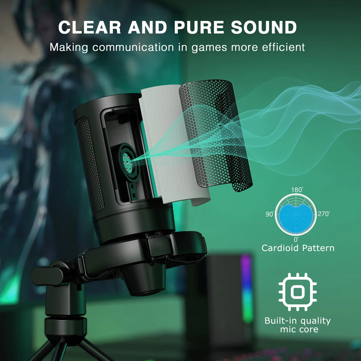 FIFINE Ampligame RGB USB Microphone