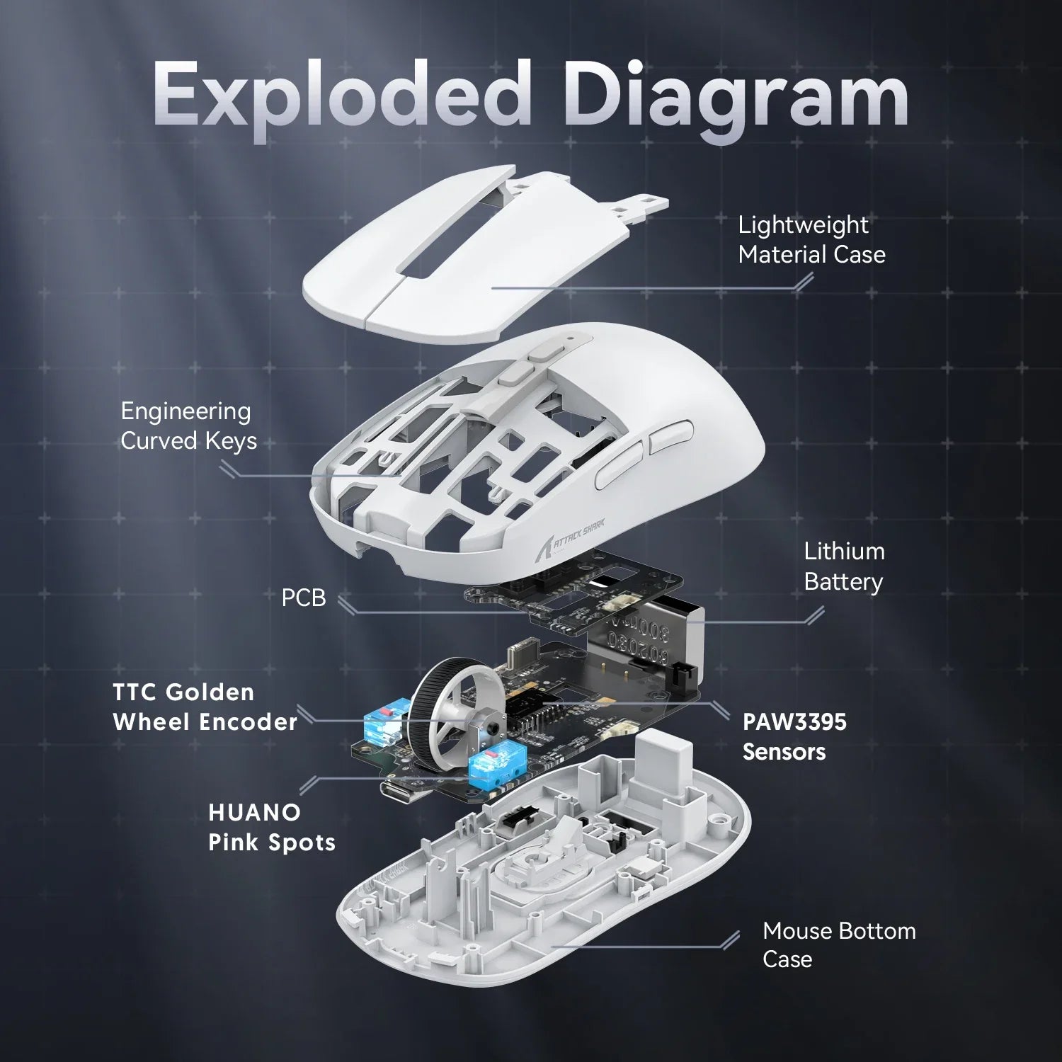 Attack Shark X6 PAW3395 Bluetooth Mouse